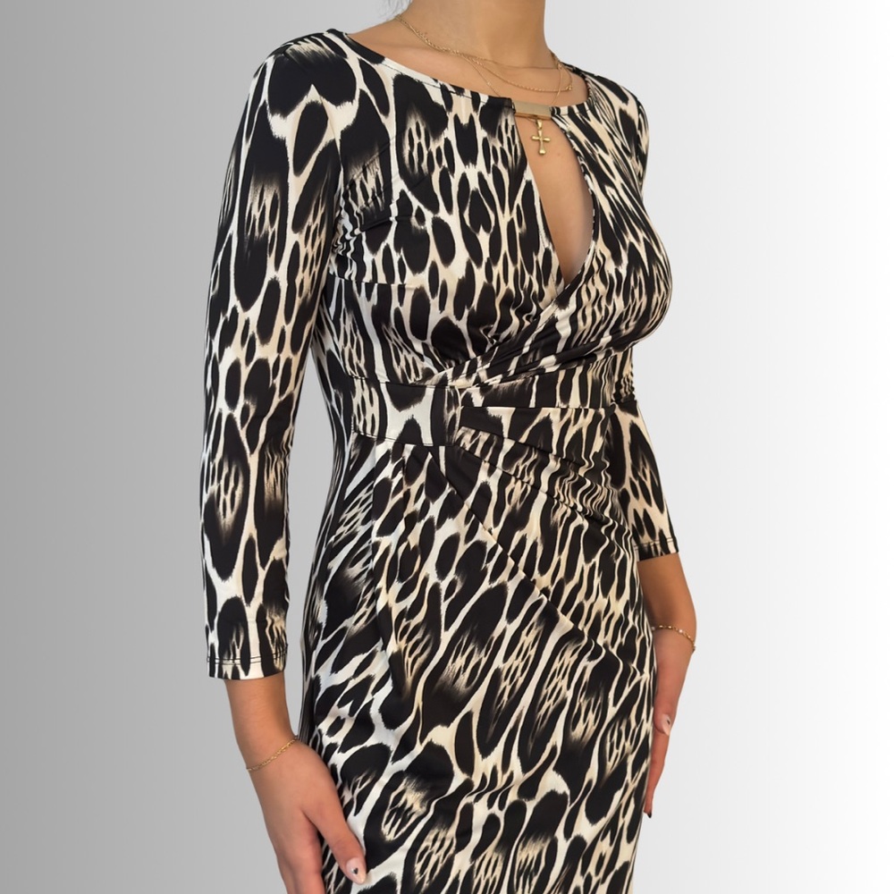 INC International Concepts Black and White Animal Print Dress